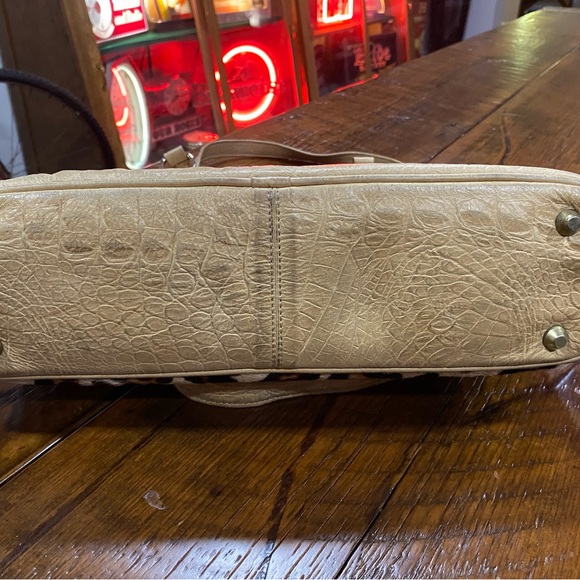 Tangaroa Terrida Leather Cheetah Print Large Handbag Made in Italy - Picture 3 of 7